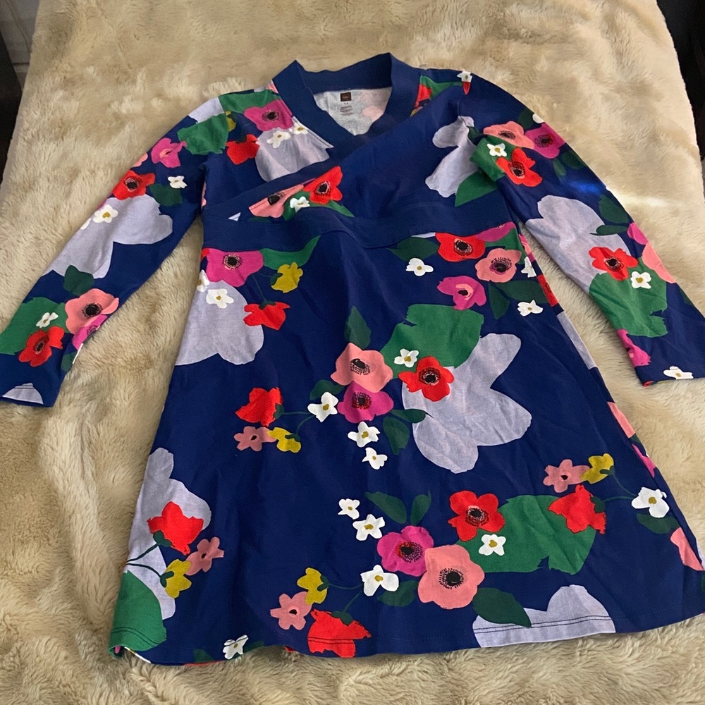 Tea Collection Blue Floral Kids Dress